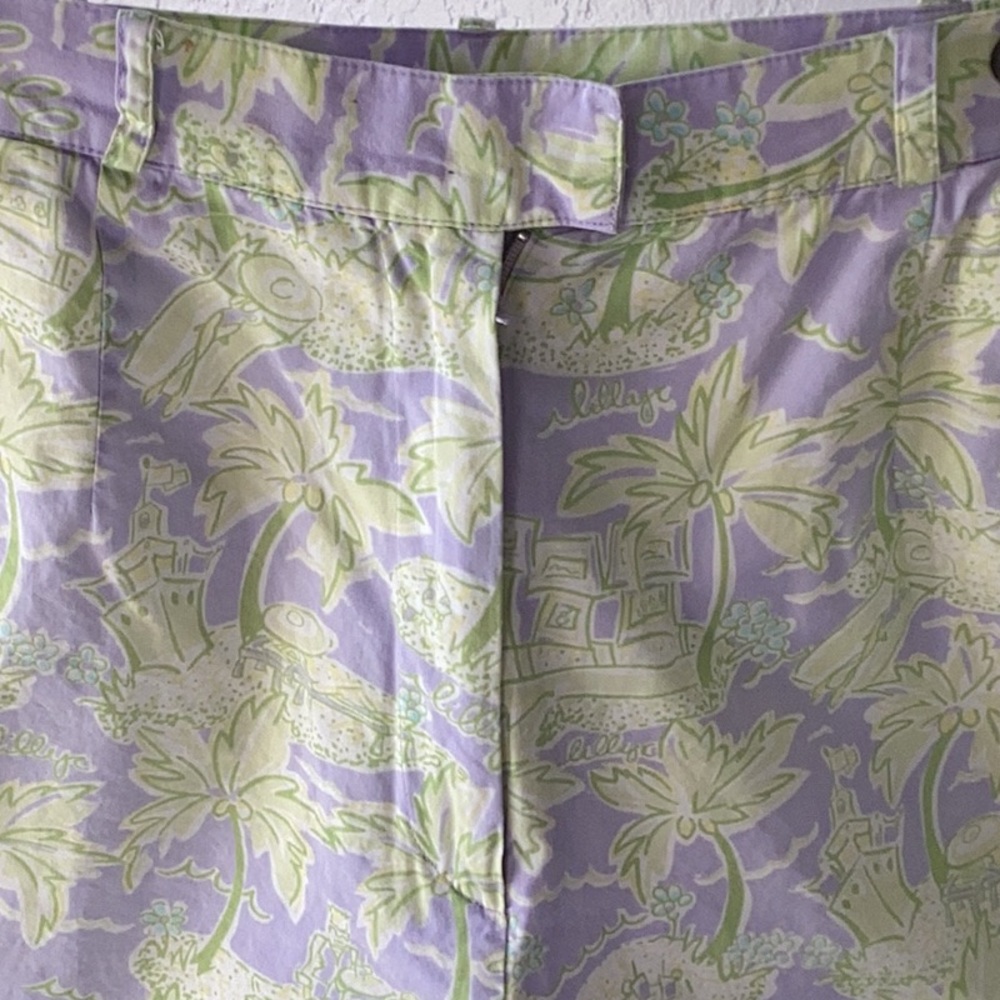 Vintage Lilly Pulitzer Lilac & Light Green Shorts Sz 12 - Picture 3 of 14